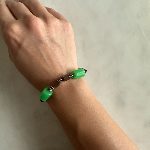 2/$30💎 Artisan mixed media bracelet with brass, jade, black, brown - Picture 7 of 7